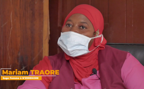 Mariam Traoré sage-femme à l’Hôpital Régionale de N’Zérékoré s’engage pour la continuité des services de santé maternelle